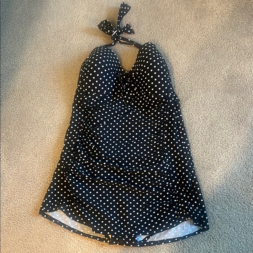 Merona Black and White Halter One Piece Swimsuit